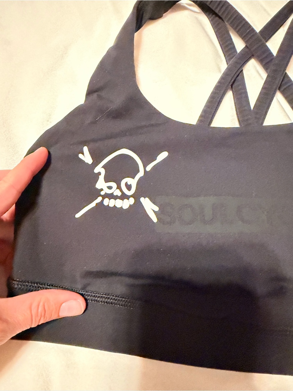 Lululemon x SoulCycle Black White Skull Sports Bra - Picture 3 of 5